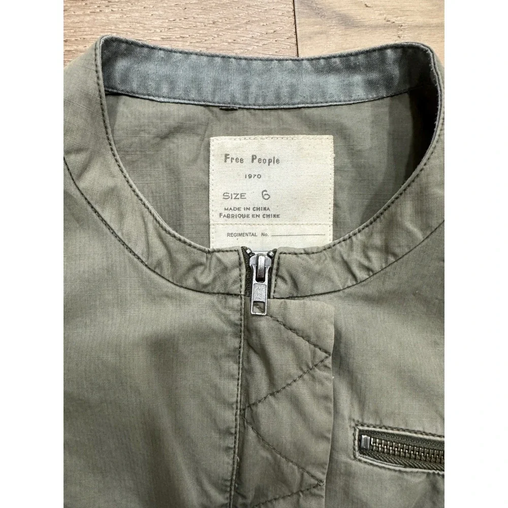 Free People 1970 Regimental Military Jacket‎ - Olive Green Utility - Size 6